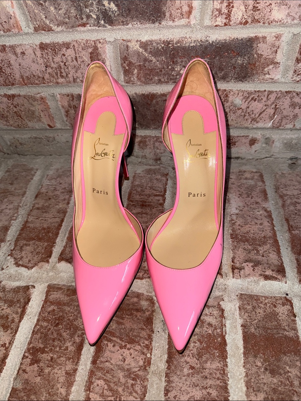 Christian Louboutin Hot Pink Patent Pointed-Toe Stiletto Pumps size 41.5 - Picture 4 of 12